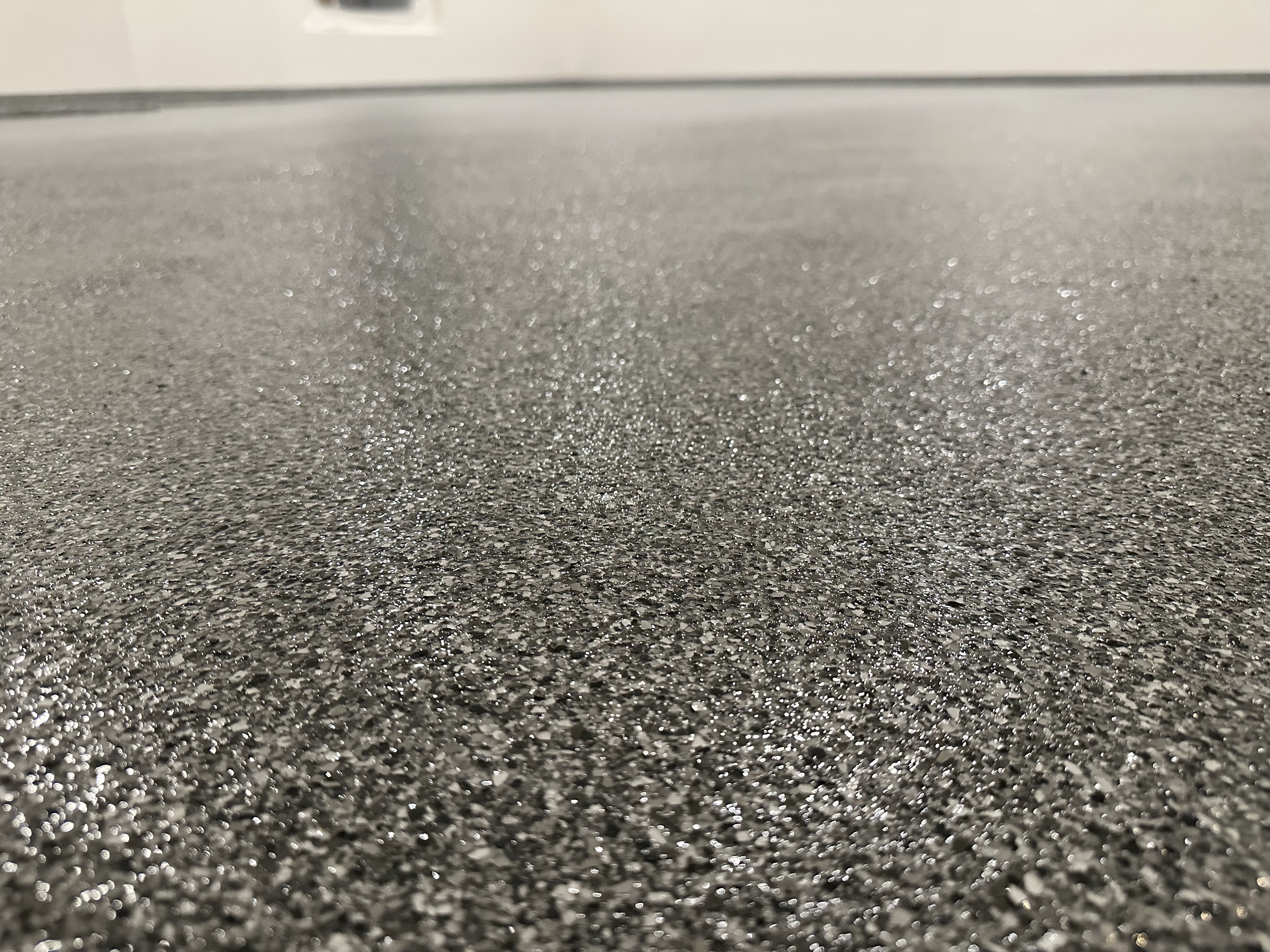 Metallic-effect epoxy floor close-up